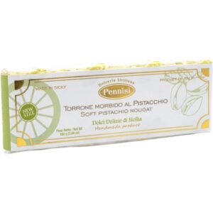 Nougat à la pistache et aux amandes de Sicile, de chez Pennisi, pâtisserie artisanale de 160g.