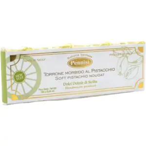 Nougat à la pistache et aux amandes de Sicile, de chez Pennisi, pâtisserie artisanale de 160g.