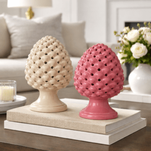 Pommes de pin de sicile en ceramique de 18cm, avec led intégré