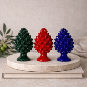 Aimant pomme de pin de sicile en ceramique, objet typique de sicile
