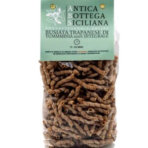 Busiate, pâtes intégrales artisanales fabriquées en Sicile dans sachet de 500g