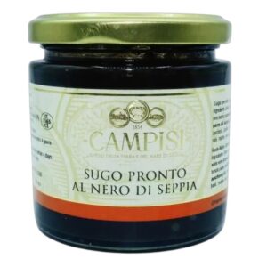 Sauce à l'encre de sèche prête à l'emploi de la marque CAMPISI dans un pot de 220g