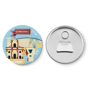 Aimant décapsuleur illustré de la ville de Syracuse en Sicile, de chez cirnauti.