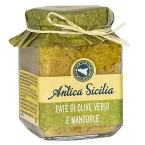 Crème d'olives vertes et amandes de Sicile 180 g, spécialité artisanale sicilienne