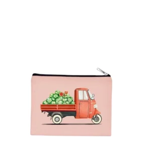 Pochette en tissu pour femme 100% coton illustrée d'une Lapa de Sicile avec pastèques.