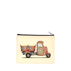 Pochette femme en tissu, illustrée lapa modèle carretto de Sicile