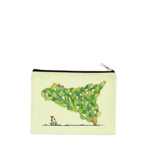 Pochette en coton pour femme illustrée de figues de barbarie formant la Sicile